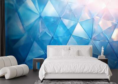 abstract blue background with triangles Wall mural