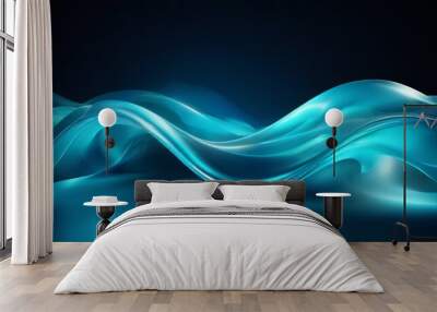 abstract blue wave background Wall mural