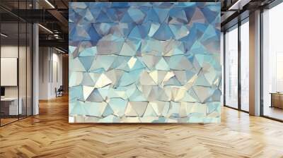 abstract geometric background with blue and white triangles Wall mural