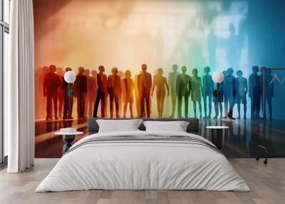 Art abstract figures are a concept of diversity and inclusion. Wall mural