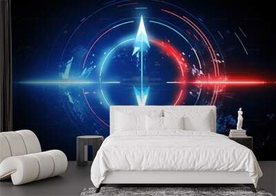 Blue and red arrows Wall mural