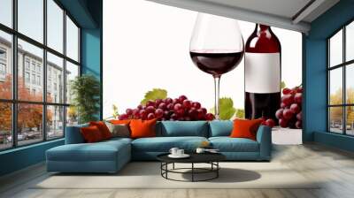 bottle wine and glass red Wall mural