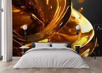 close up gold liquid Wall mural