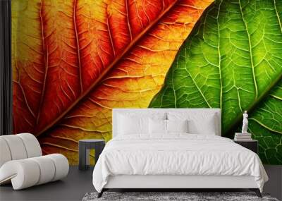 close up leaf with many colors Wall mural