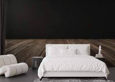 Empty room with a dark background and a wooden floor Wall mural