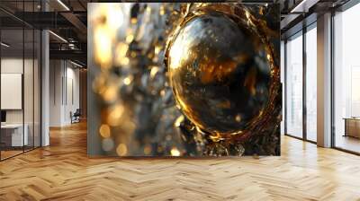 glass ball with gold and silver design Wall mural