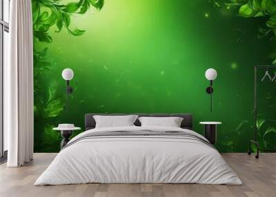 green leaves background Wall mural