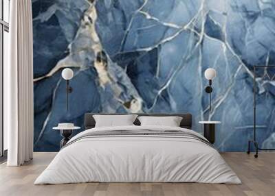 marble background with blue and gold Wall mural