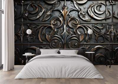 metal wall with many different shapes Wall mural