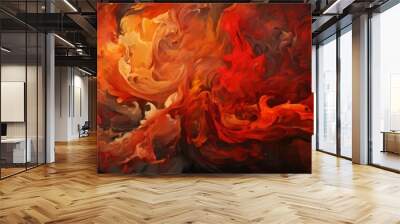 painting red and orange flames Wall mural