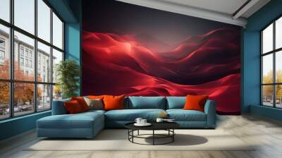 red abstract background with dark sky Wall mural