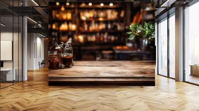 wooden table topped with jar honey Wall mural