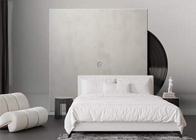 Minimalist blank vinyl record cover. Perfect for mockups, creative projects, or promotional designs in a sleek and modern style. Wall mural