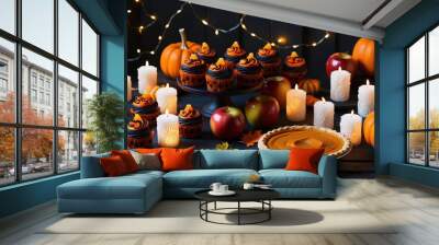 Halloween cuisine for Halloween celebration.	 Wall mural