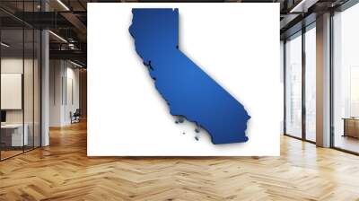 map of california 3d shape Wall mural