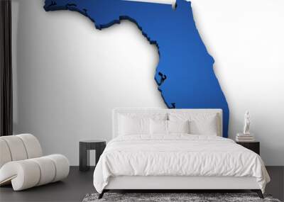 map of florida 3d shape Wall mural