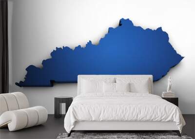 Map Of Kentucky State 3d Shape Wall mural