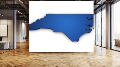 Map Of North Carolina State 3d Shape Wall mural