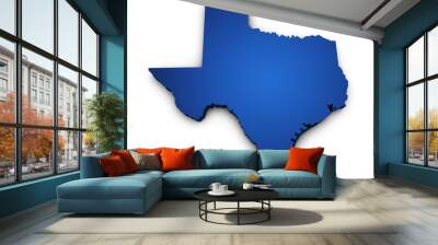 map of texas state 3d shape Wall mural