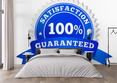 Satisfaction Guaranteed Blue Badge Wall mural