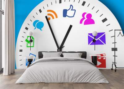 Social Media Time Management Wall mural