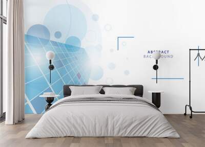 Abstract technology background circle geometry decoration, science and technology digital line white background Wall mural