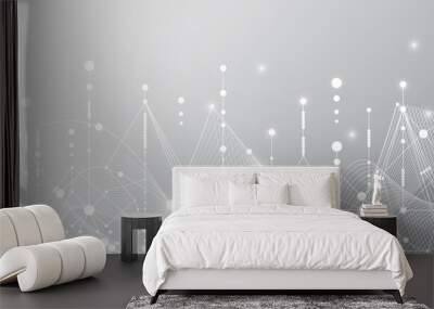 Grey white Abstract technology background, Hi tech digital connect, communication, high technology concept, science, technology background Wall mural