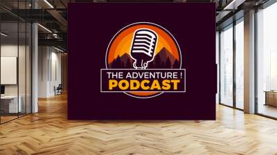 Podcast logo design Wall mural