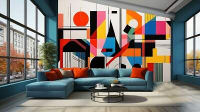 abstract background with lines Wall mural