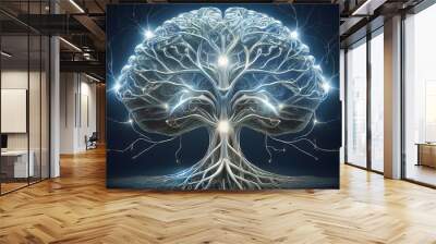 background with brain Wall mural