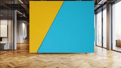 Empty paper in yellow and blue sky color for background. Wall mural