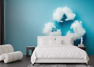 Cloud Storage Concept with Deleted Files Icon Wall mural