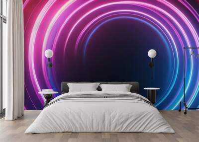 Neon Circular Gradient with Radiant Colors Wall mural