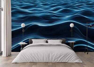 Rippled water effect on a deep navy background, subtle movement in texture Wall mural