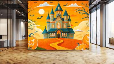 Halloween Celebration Background Design illustration Wall mural