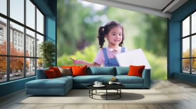 Little children are having fun learning new things. Children in kindergarten age Wall mural