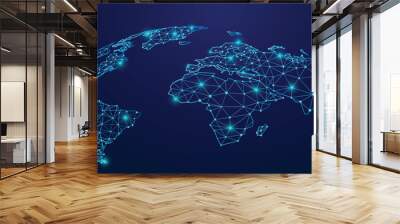 lowpoly world map abstract background Wall mural