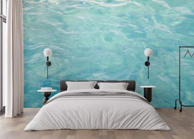 Blue sea ocean water background .Tropical Pattern blue ripple curl water in swimming pool . Wall mural