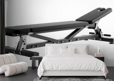 Adjustable incline bench, black and silver, isolated on white background Wall mural