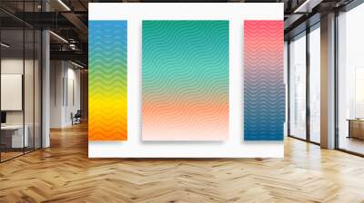 simple minimal dynamic gradient bright curve wavy lines stripes abstract pattern for background, texture, cover, banner, label, template, layout etc. sweet beautiful summer color theme. vector design. Wall mural