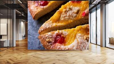 coca de Sant Joan, sweet flat cake from Catalonia Wall mural