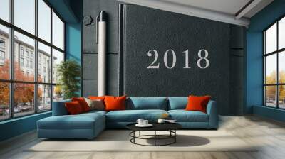 number 2018, as the new year Wall mural