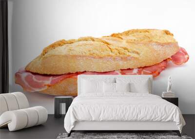 spanish bocadillo de lomo embuchado, a sandwich with cold meats Wall mural