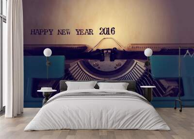 text happy new year 2016 written with an old typewriter Wall mural