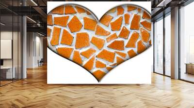 textured heart on a white background Wall mural