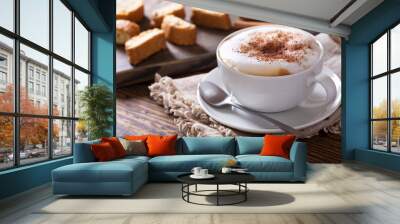 Cup of cappuccino coffee Wall mural