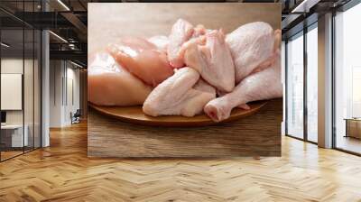 fresh chicken meat on a wooden board Wall mural