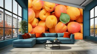 fresh ripe apricots as background Wall mural