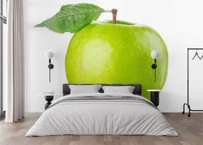 green apple with leaf Wall mural