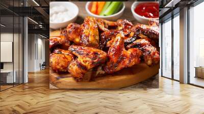 plate of grilled chicken wings Wall mural